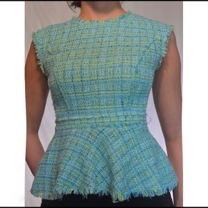 Vince Camuto peplum tweed top